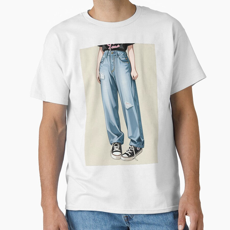 Fashion - Casual outfit black tee distressed jeans by AnimeShin