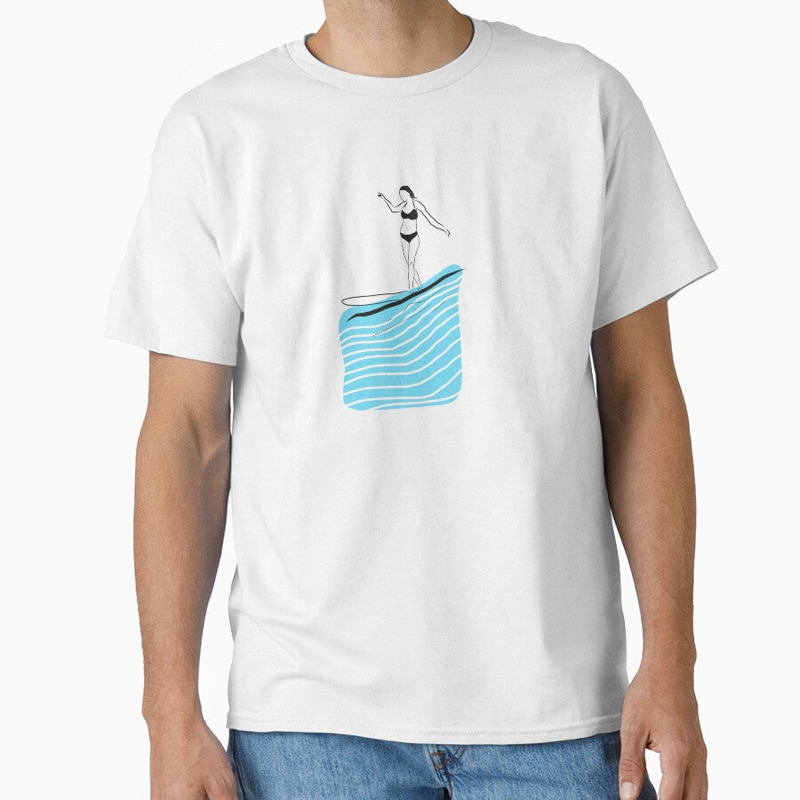 Surfing longboarding minimalist design waves by Tropical Blood