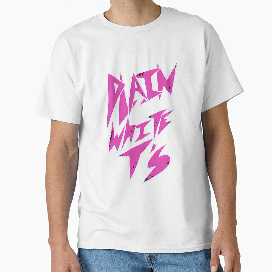 Plain White Ts Neon Pink Sharp Logo Pop Punk Emo by MarieMorin1