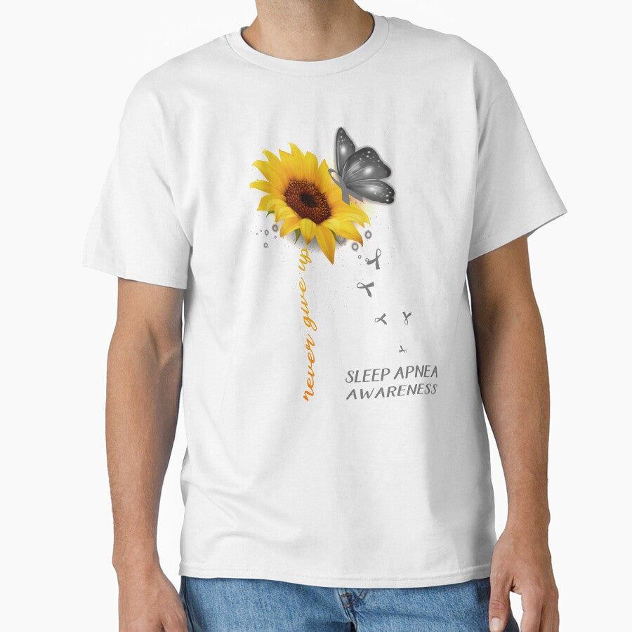 Never Give Up Sunflower Ribbon Sleep Apnea Awareness by deputylove