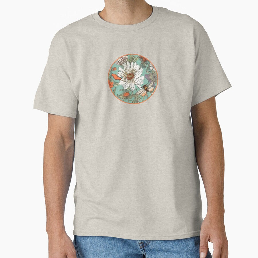Happy Spring Summer Flower garden with Bees and Pretty Wildflowers by EmilyFNM3D