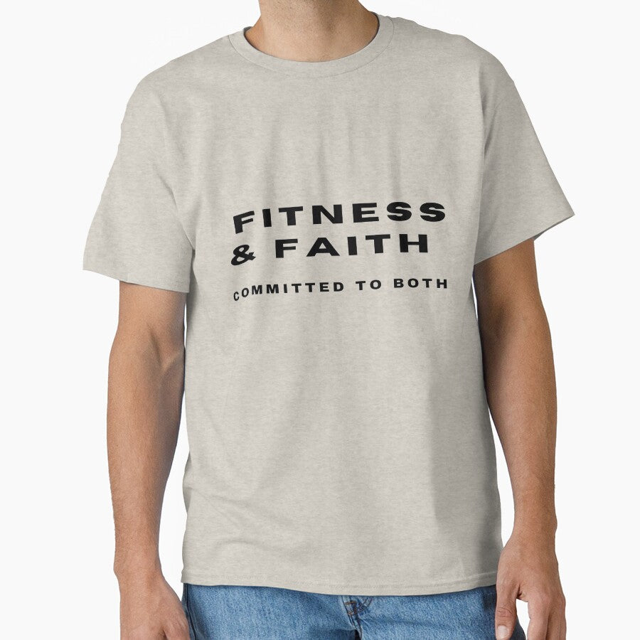 Christian Quote for Men Fitness & Faith Committed to Both T-Shirt by aramida