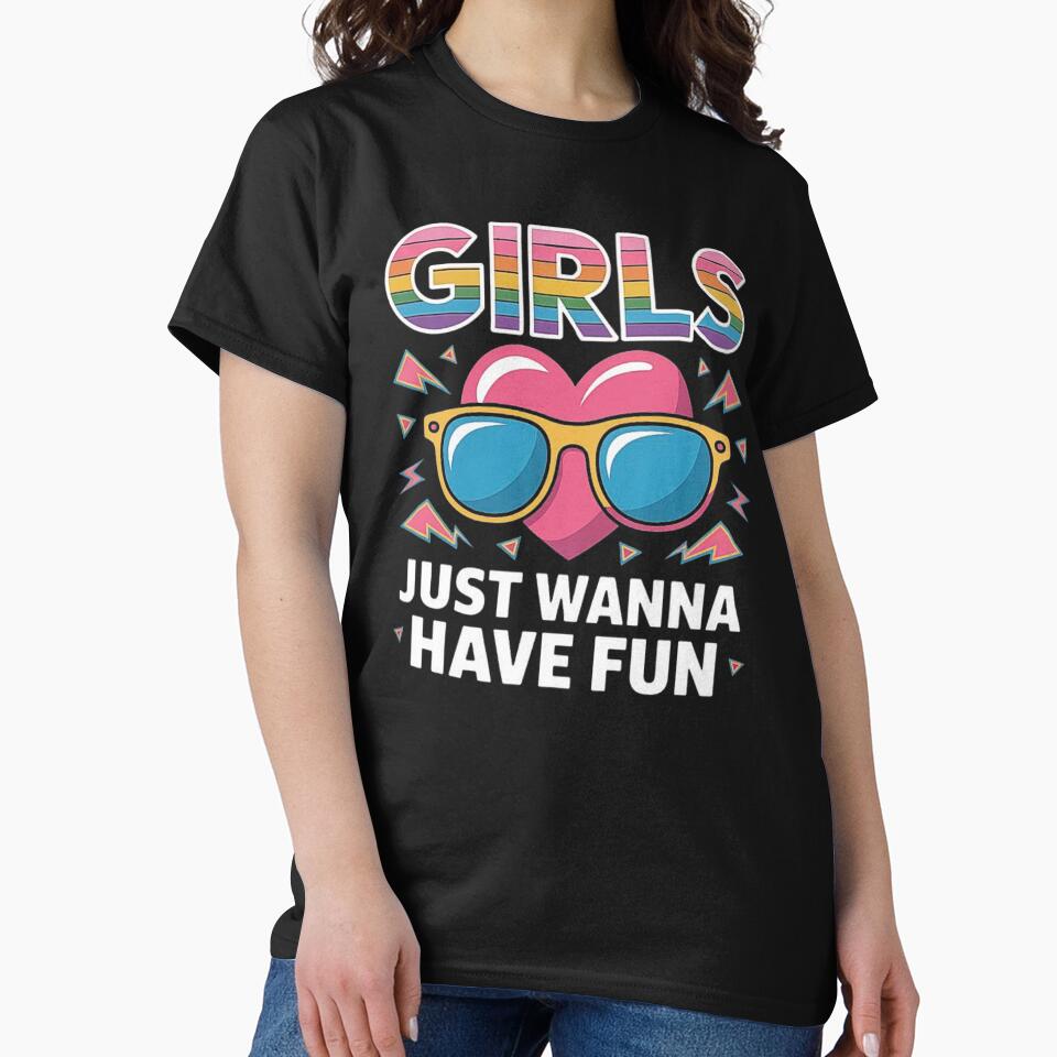Girls Just Wanna Have Fun - Retro Rainbow 80s Vibes by love3617
