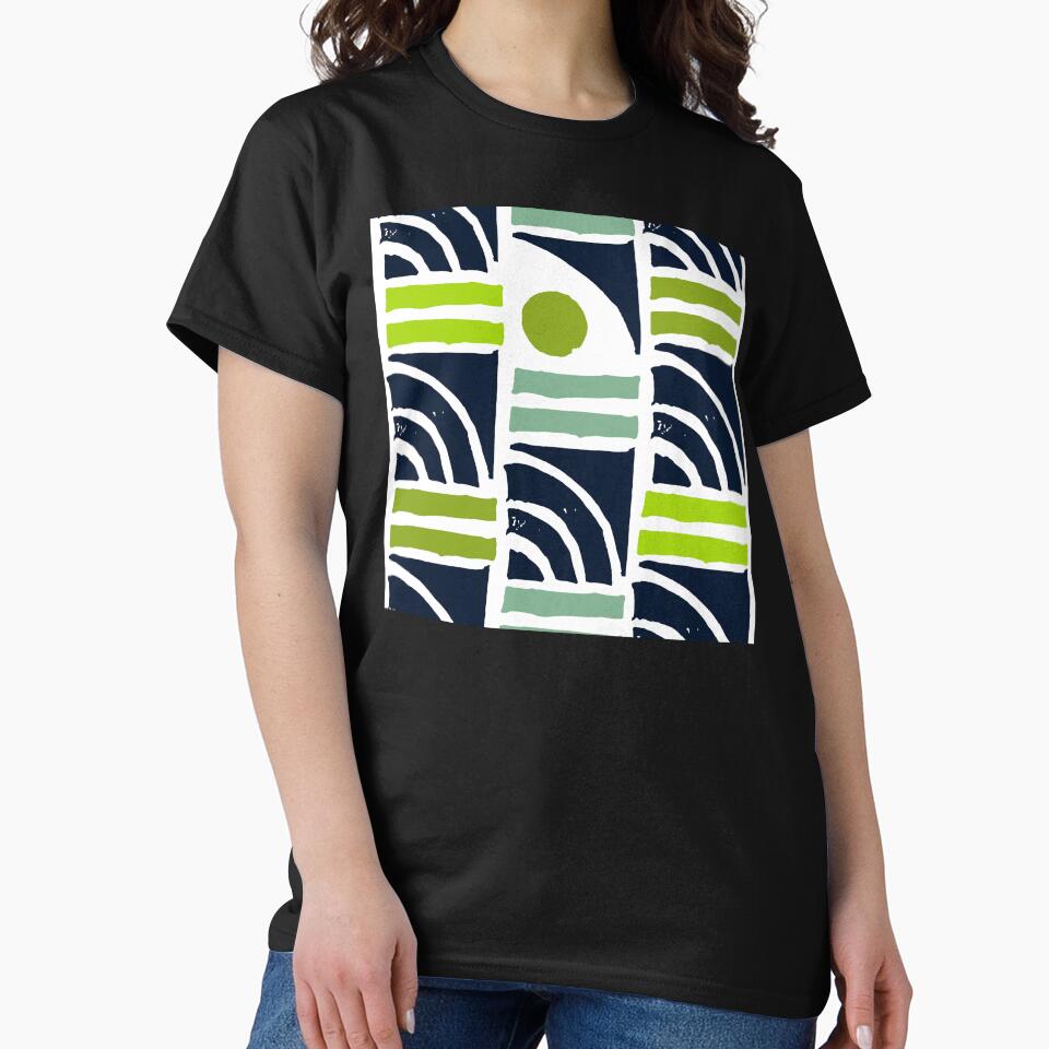 Mid-Century Modern in Mint Green Geometric Pattern by DEC02