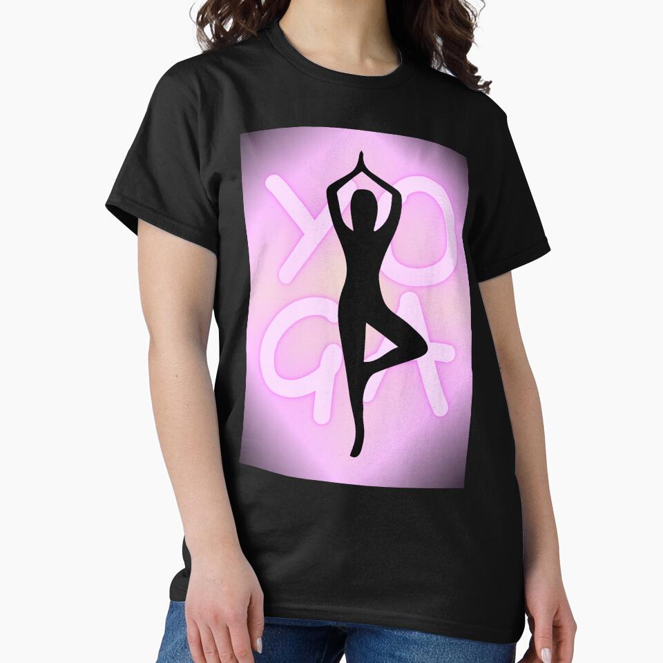 Yoga Pose Neon Pink Yoga Lettering by SoccaTamam