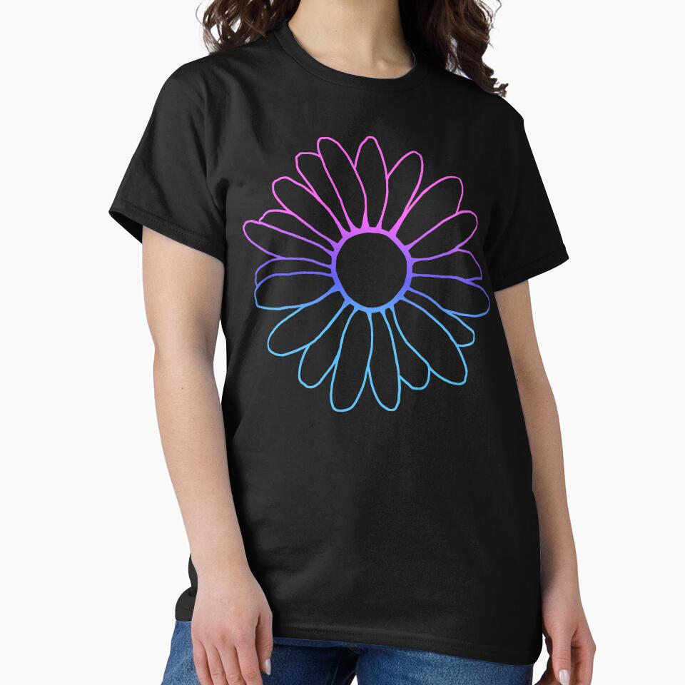 Blue Purple Flower Outline by Deborah Camp