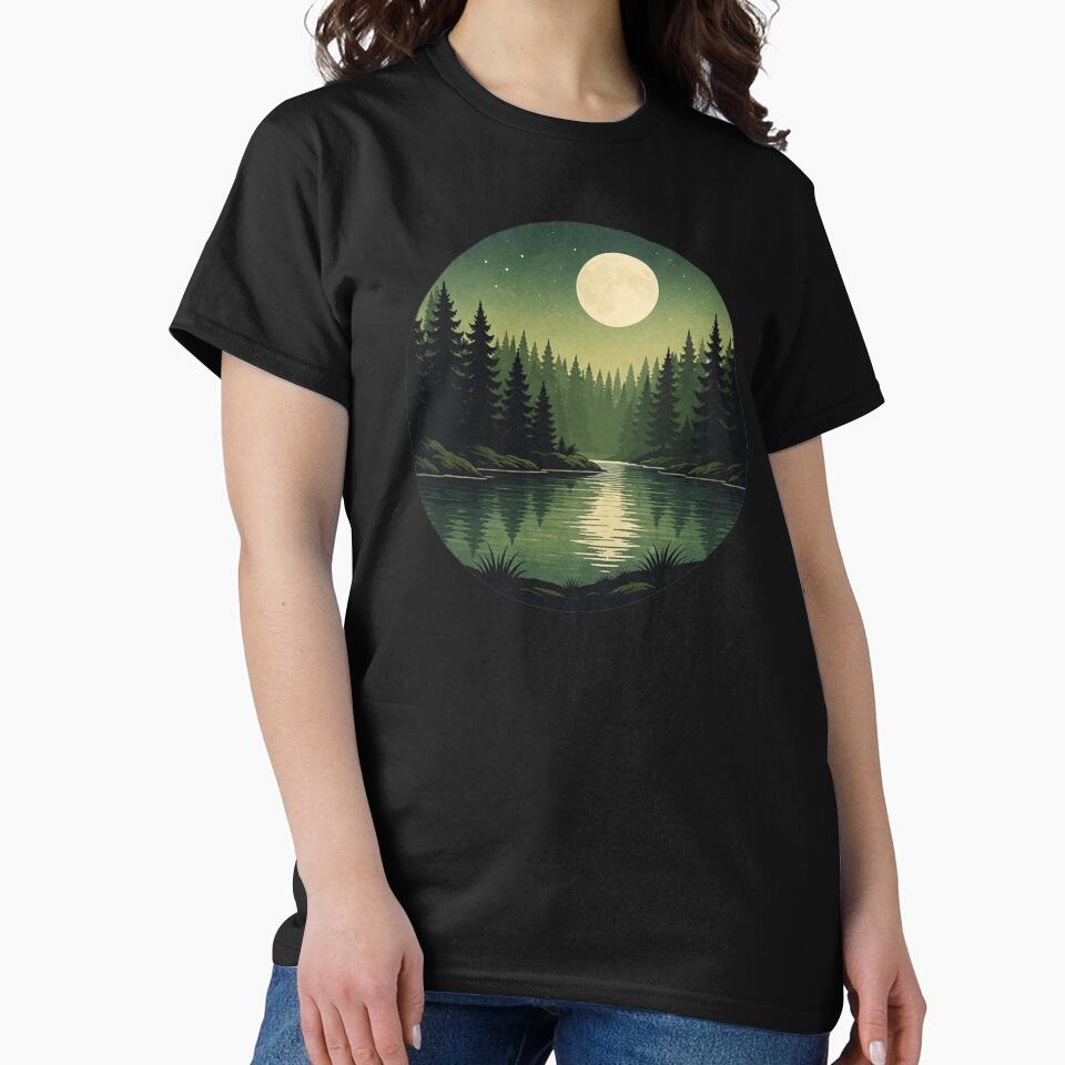 vintage night forest art by stikrusak