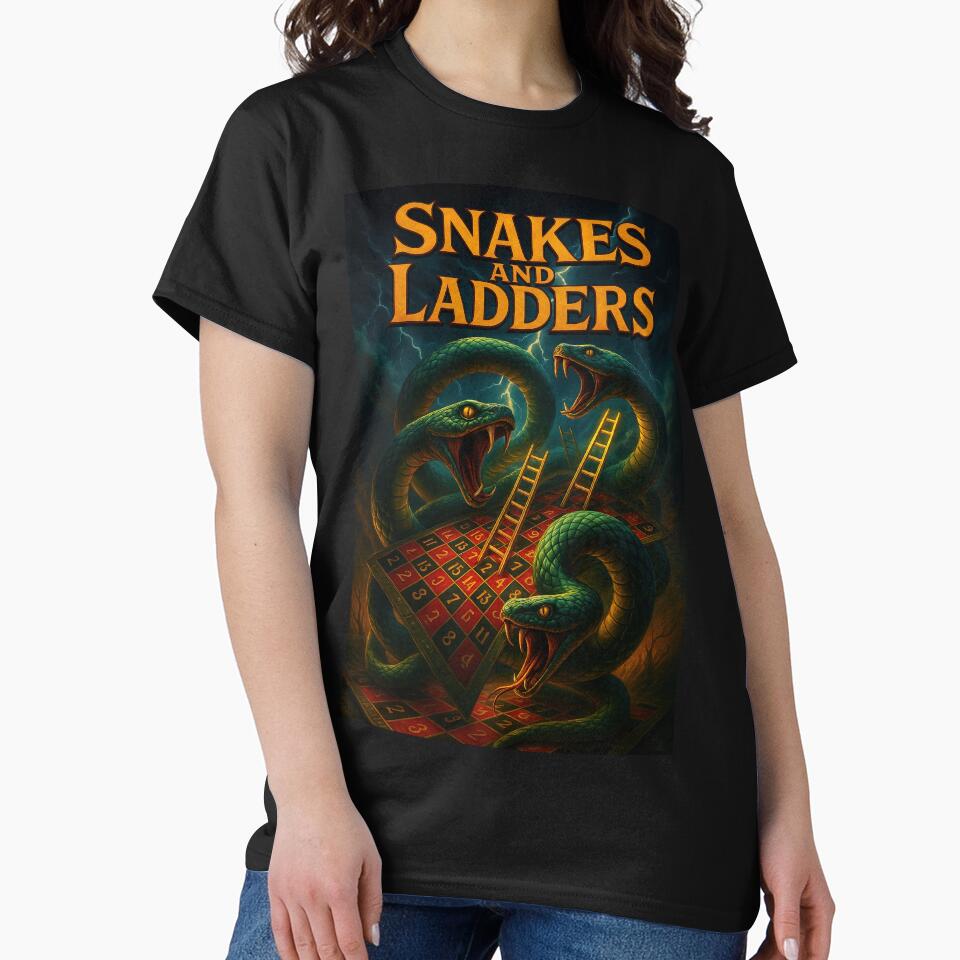 Classic Snakes and Ladders Board Game Design by Retr0Tshirts