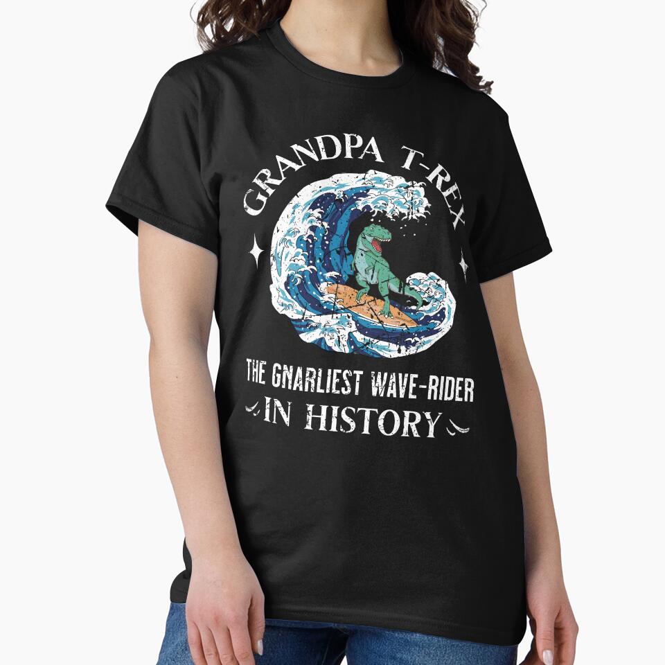 Surfing Grandpa T-Rex the Gnarliest Wave-Rider in History by Betsytiptoe
