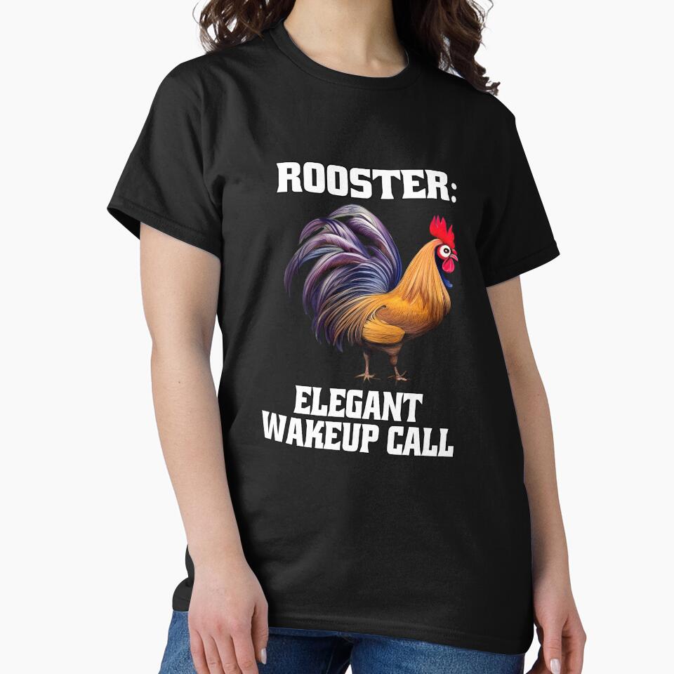 Funny Chicken Farmer Humor Rooster: Elegant Wakeup Call by fantasticdesign