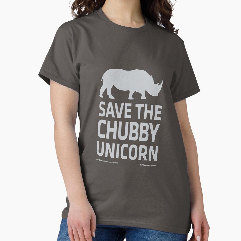Save The Chubby Unicorn - Grey by Save The Chubby Unicorn #RhinoConservation
