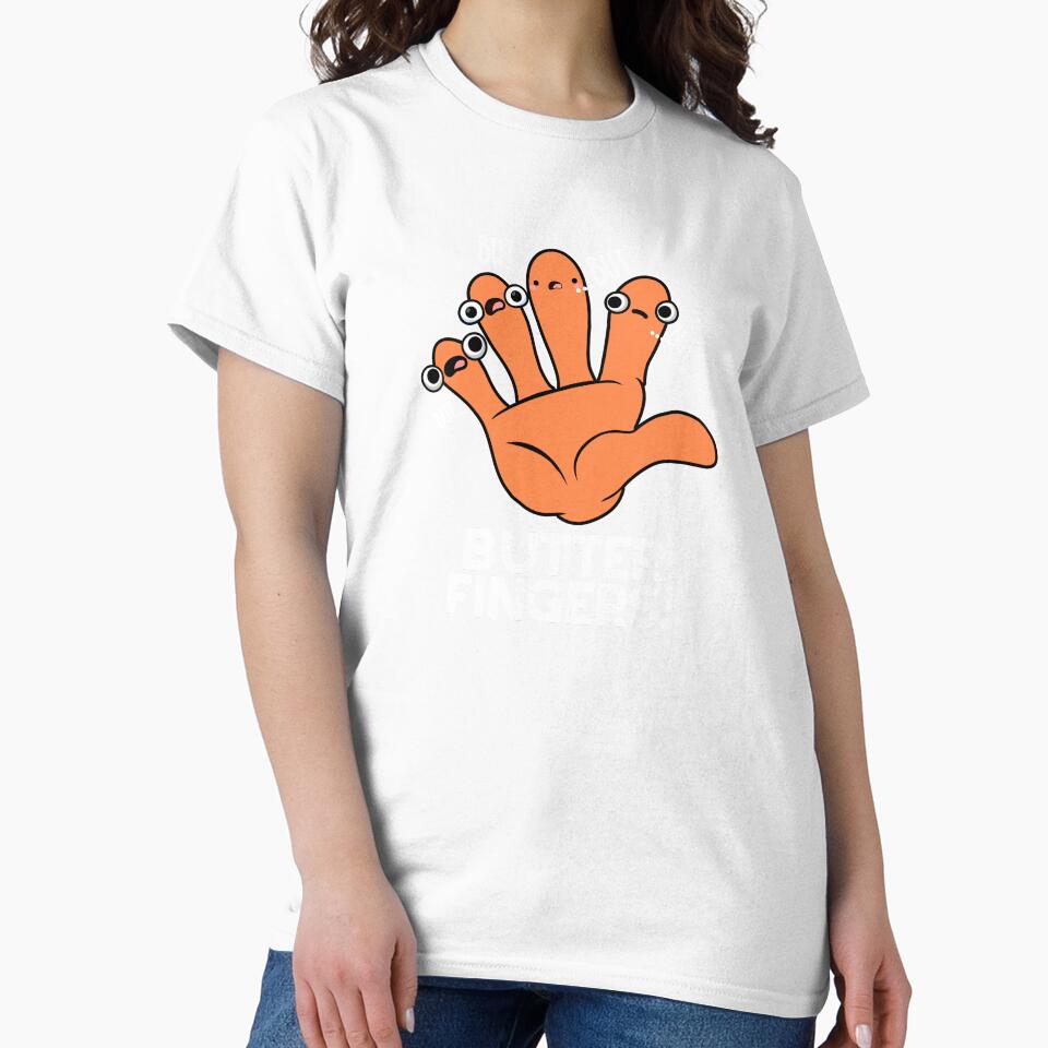 Butter Fingers Funny Anatomy Pun (Dark BG) by punnybone