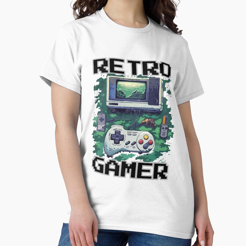 Old School Video Games – Retro Pixel Artwork | Retro Gamer Pixel Tee by Hussar08
