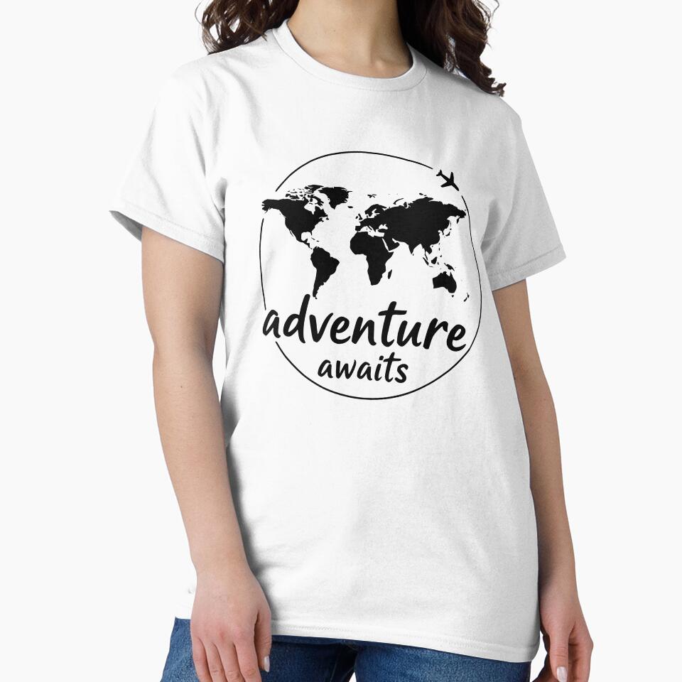 Adventure Awaits Travel World Map Airplane Design by Azulinyo