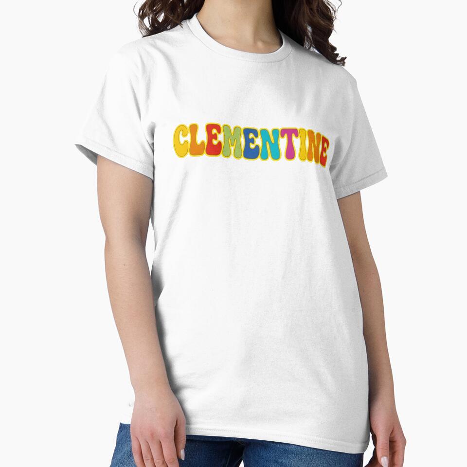 ❤️ Clementine Personalized Name Wavy Retro Shirt, Coffee Mug, Sticker Gift by HelixPedia