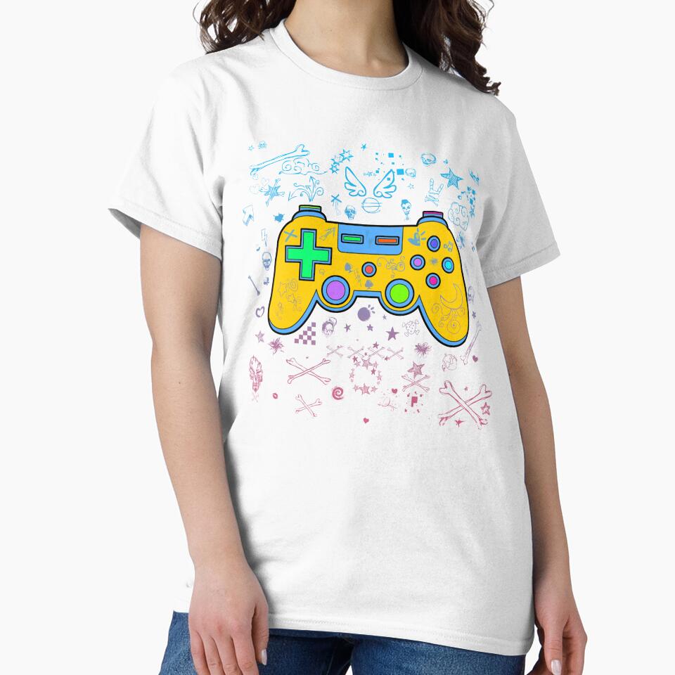 colorful gamepad and sketches doodles drawings graphic artwork by hayrpictures