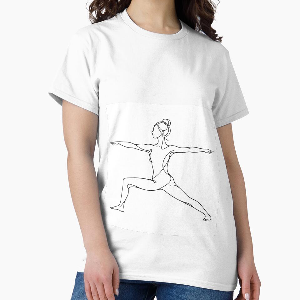 Warrior II Yoga Pose Line Art by BlairWynne