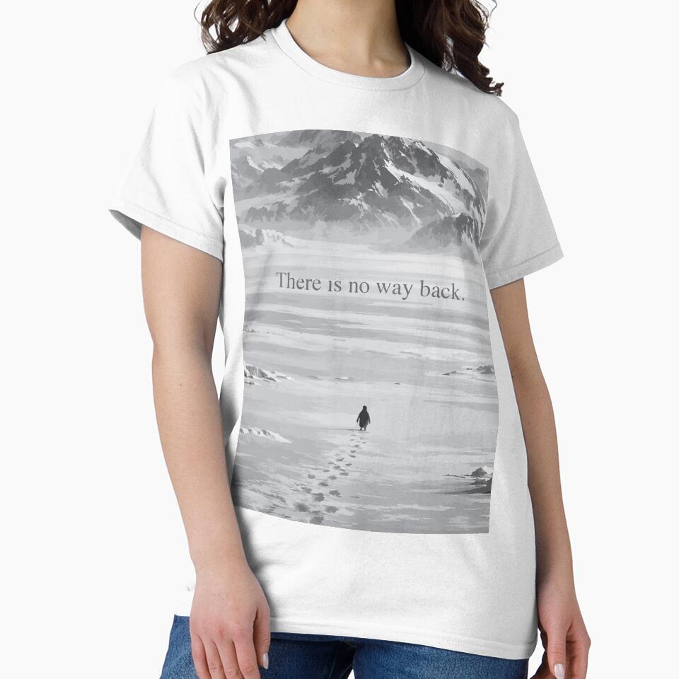 Minimalist Arctic Peak Mountain Penguin Sketch by Imad-Business