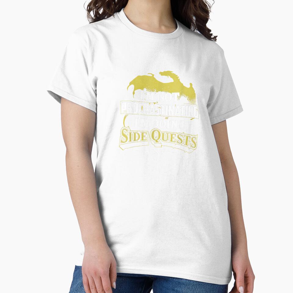 RPG Gamer T-Shirt: I'm Doing Side Quests - Casual Crew Neck, Short Sleeve, Adult Polyester Tee by thompsonui