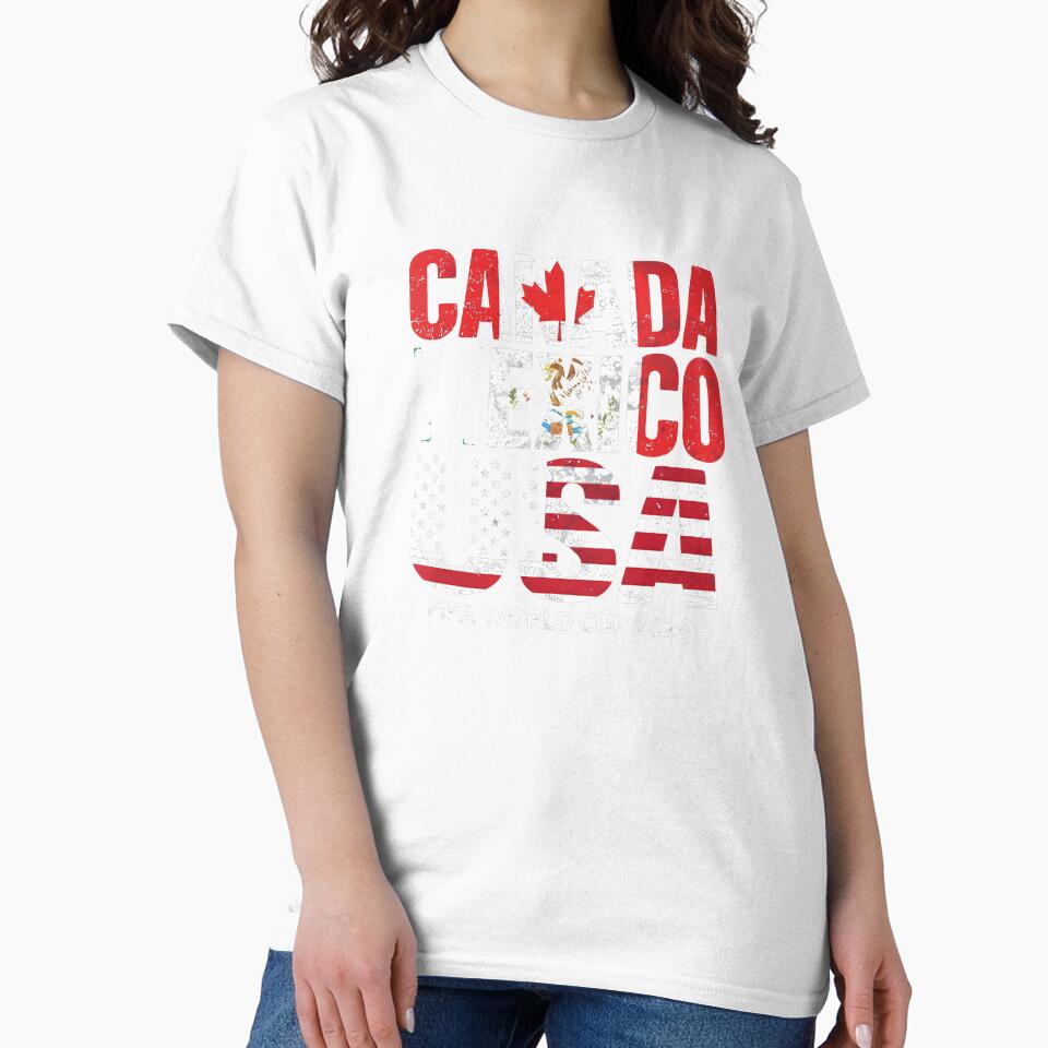 United 2026 World Cup - Canada, Mexico, USA Flags T-Shirt_83138002 by gidget-gadget