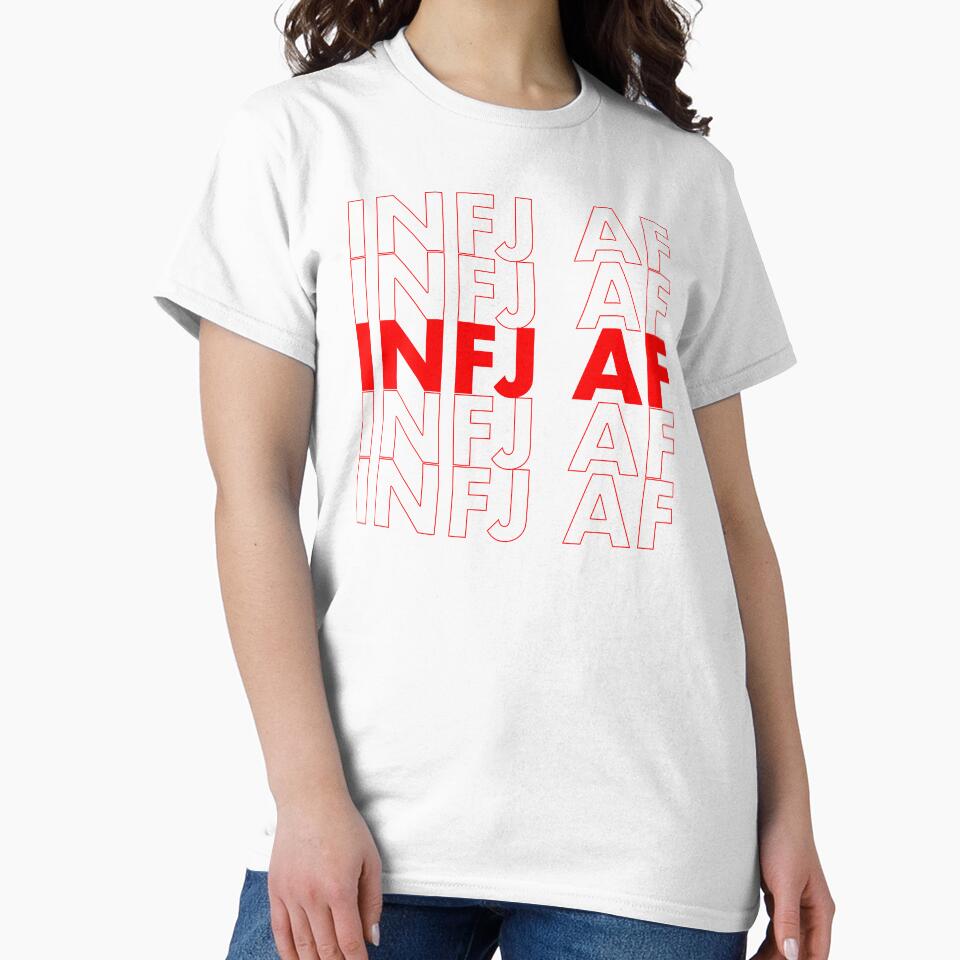 INFJ AF Red Personality MBTI Funny Shirt by FanaticTee