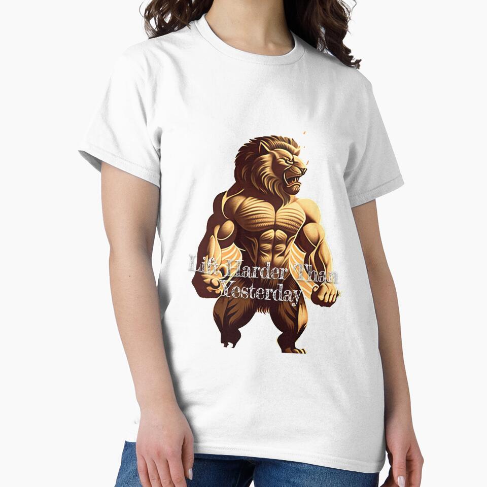 Lift Harder Than YesterdayDesignBodybuilding Fitness Gym Workout Exercise Merch Print Design by tengamerx