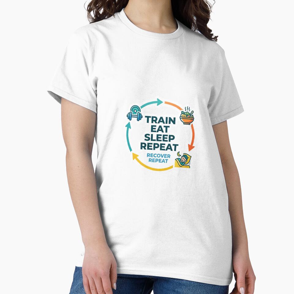 Train Eat Sleep Repeat Funny Gym Sticker Fitness Lifestyle by ArmoniaJustin