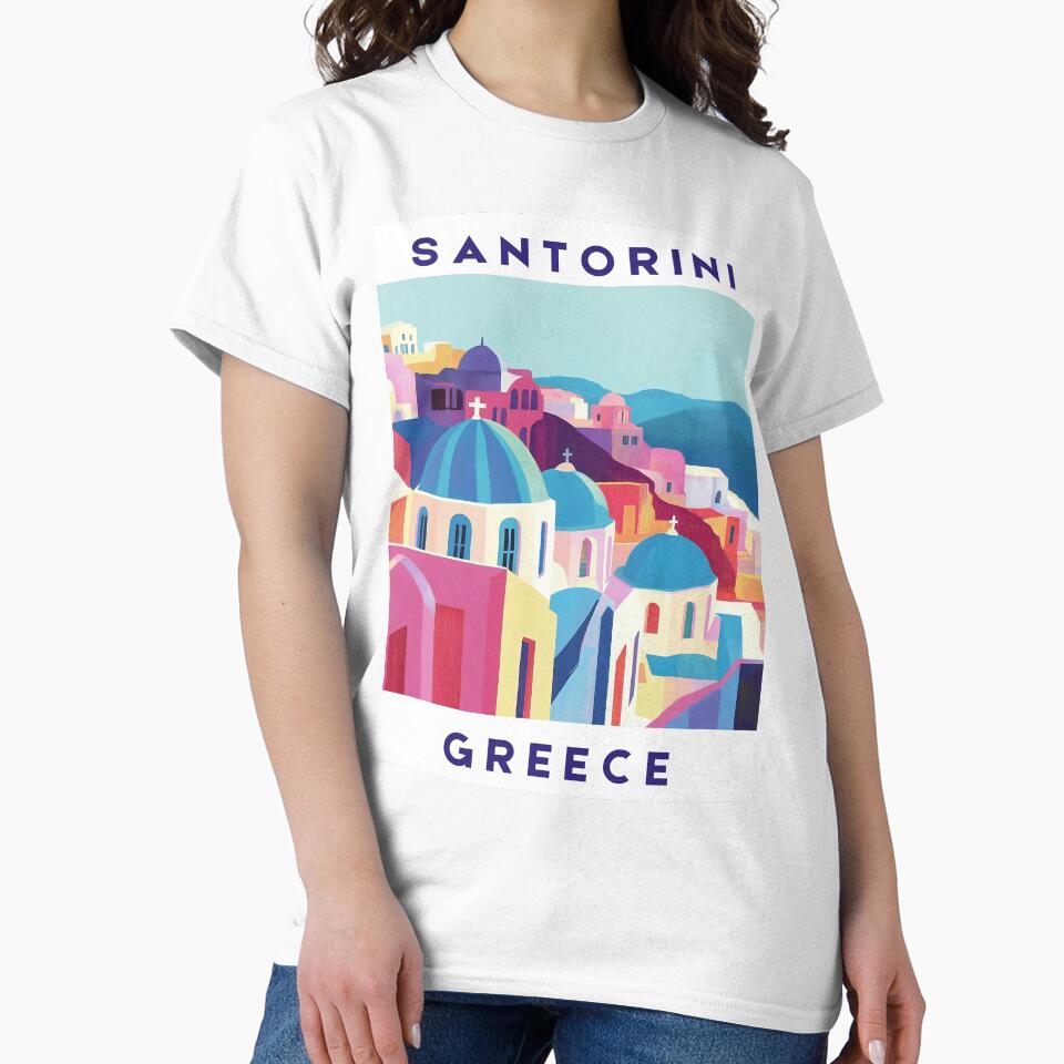 Santorini, Greece - Aegean Glow by WanderingPrints