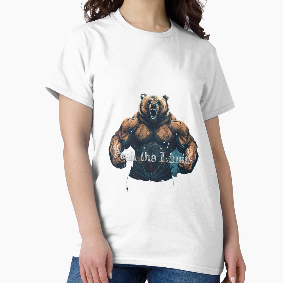 Push the Limits Bodybuilding Fitness Gym Workout Exercise Merch Print  Design by tengamerx