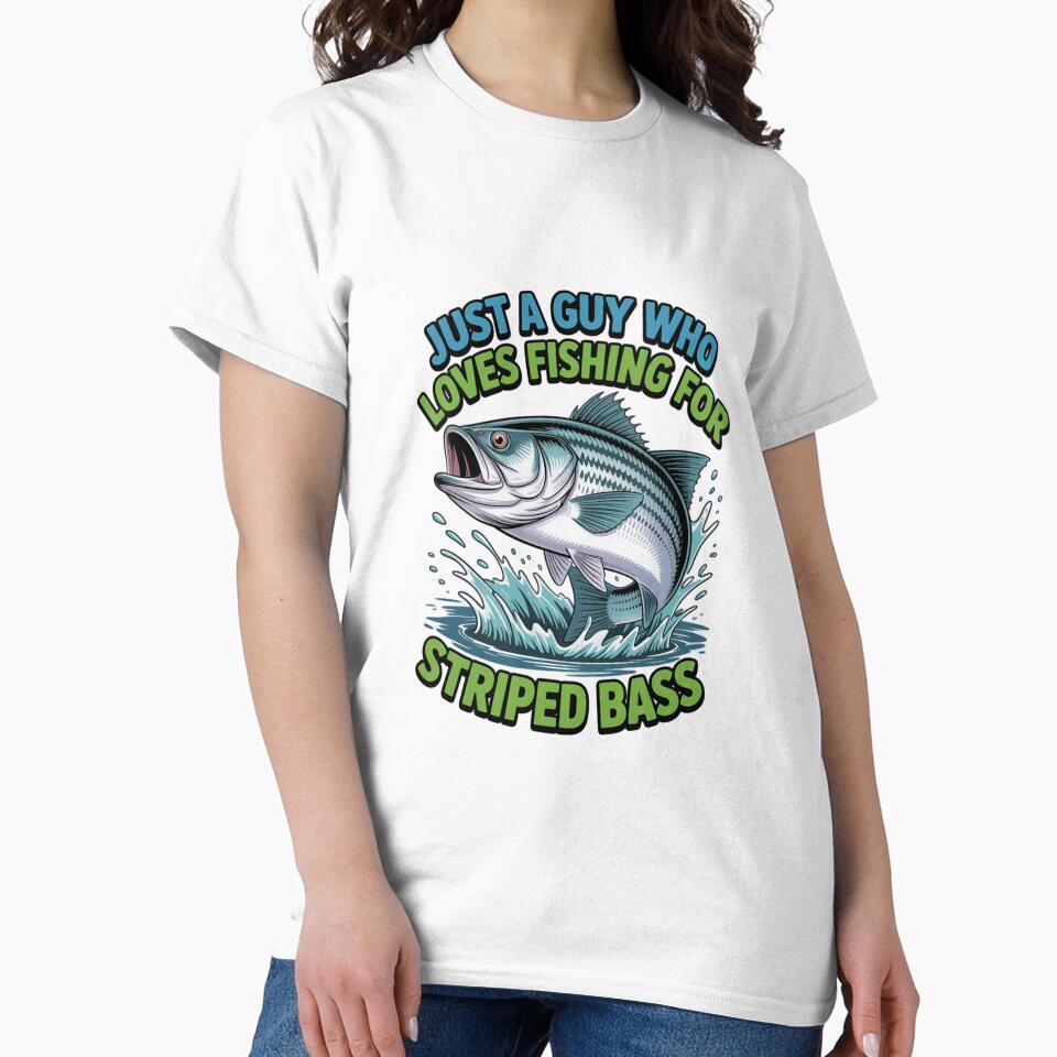 Just A Guy Who Loves Fishing For Striped Bass Art Design by fantasticdesign