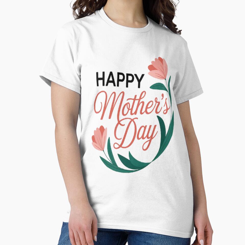 Happy Mothers Day Floral Typography Design by Craft99