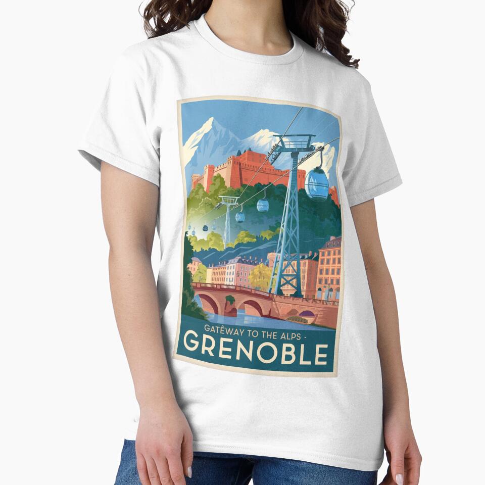 Grenoble Vintage Travel Poster by TravelerRat