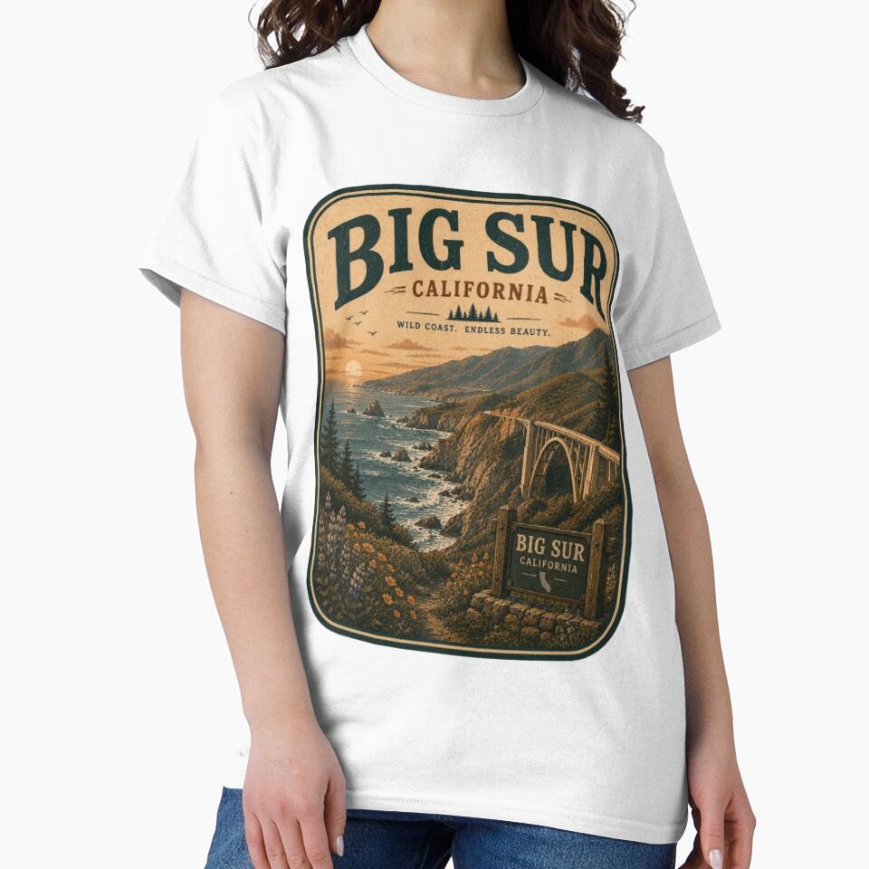 Big Sur California - Shirt, Sweatshirt, Long-Sleeve, Sticker by projectbadass