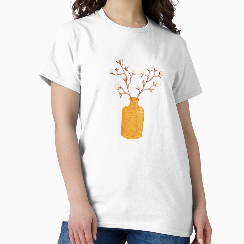 Still life - Cotton branches in a ochre vase by Printables Passions