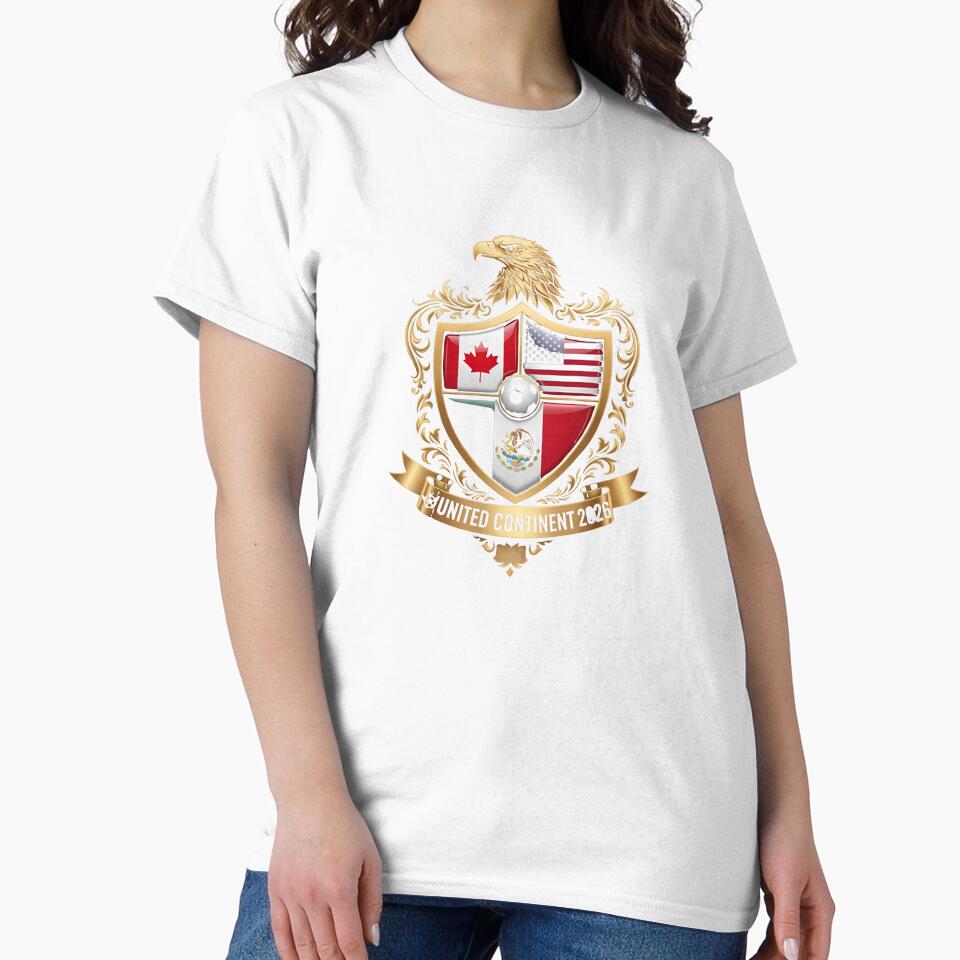 Golden Continental Eagle Soccer World Cup Crest 2026 T-Shirt_83050983 by kevincuellar