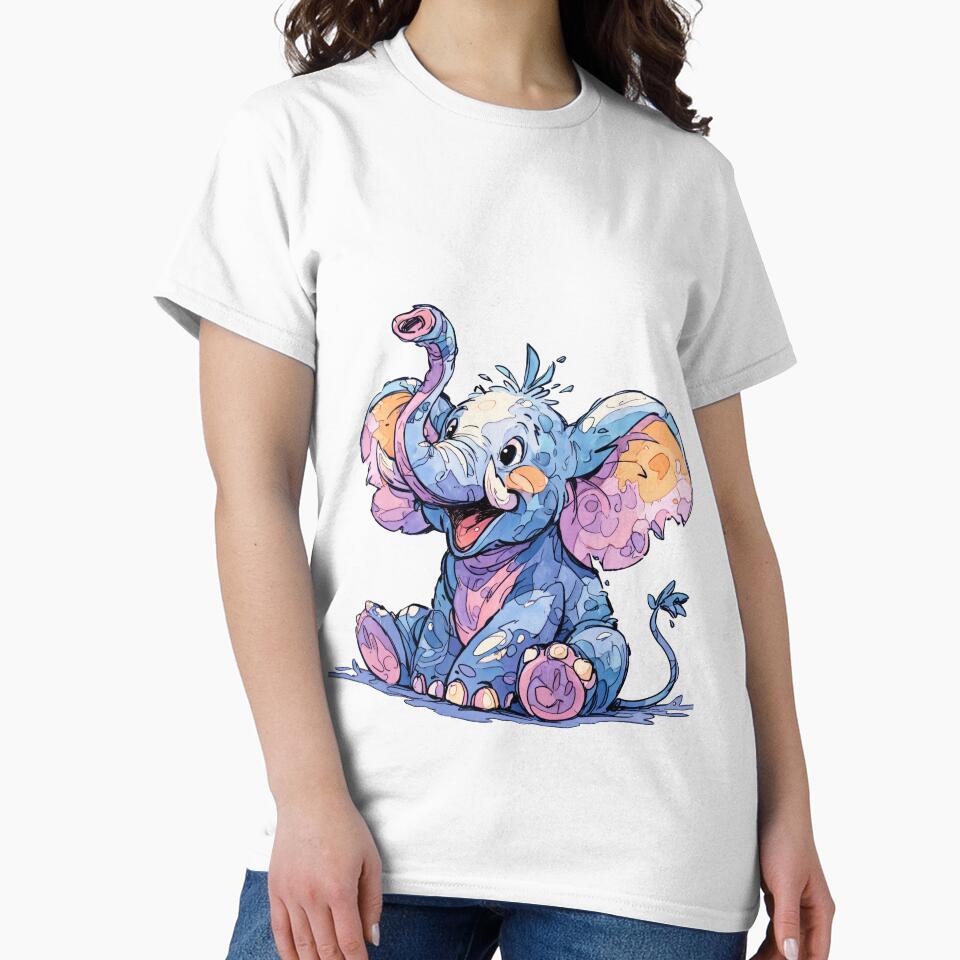 Adorable cartoon baby elephant with oversized ears by DadGenX
