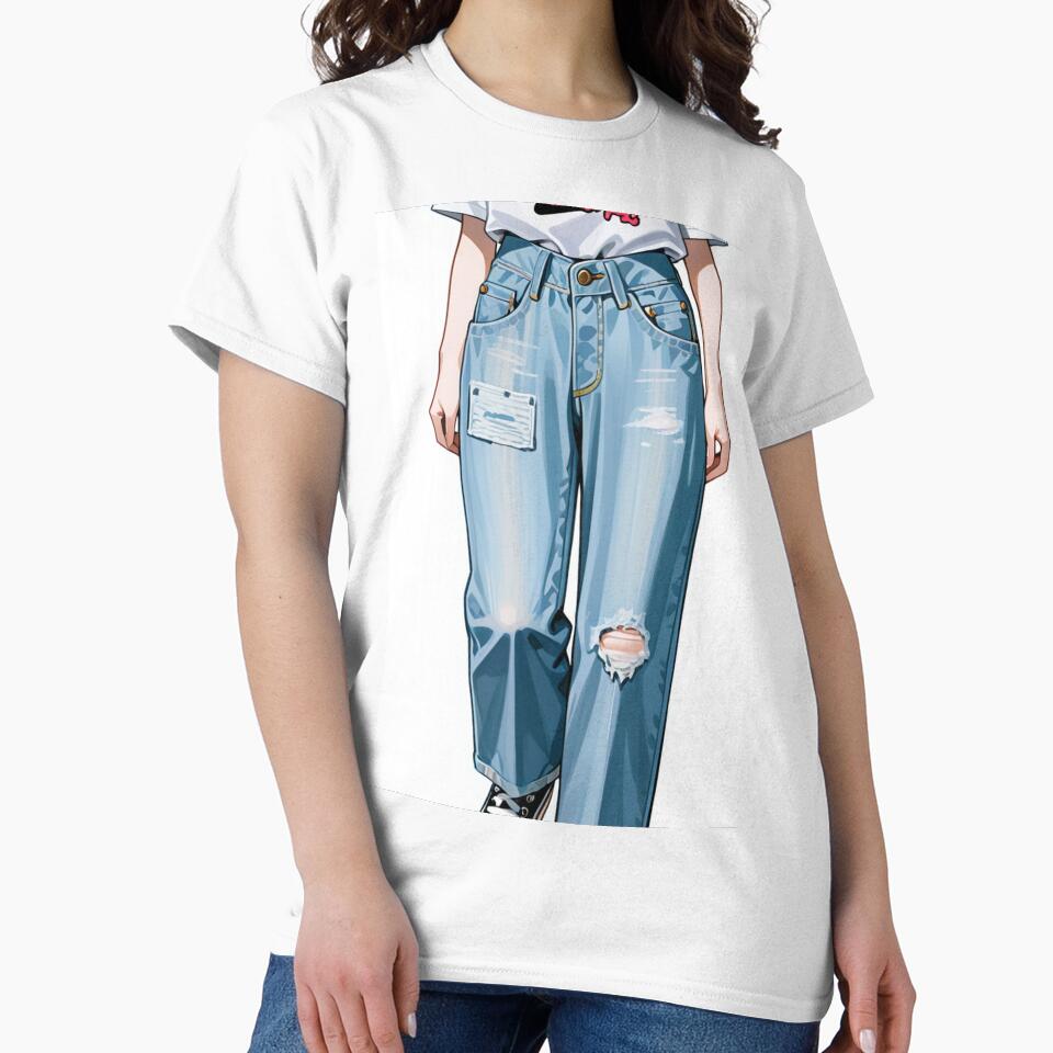 Fashion - Casual outfit white tee distressed jeans by AnimeShin