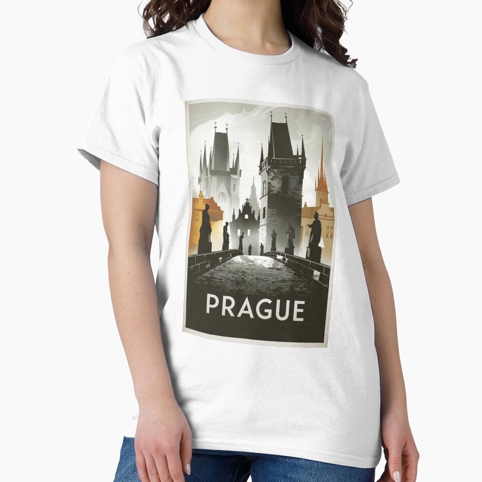 Prague Vintage Travel Poster by TravelerRat