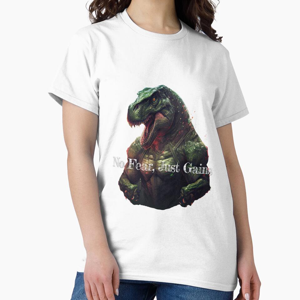 No Fear, Just Gains Bodybuilding Fitness Gym Workout Exercise Merch Print Design by tengamerx