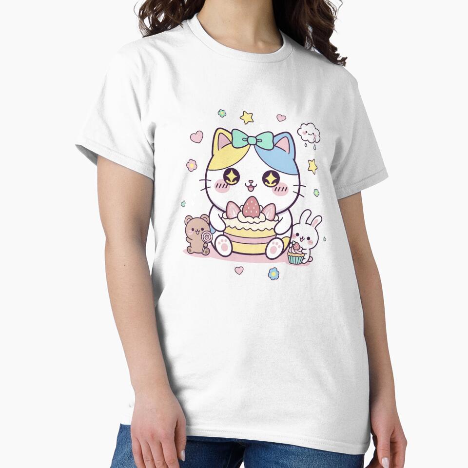 kawaii cute illustration classic tshirt and sticker by anandsiva2703
