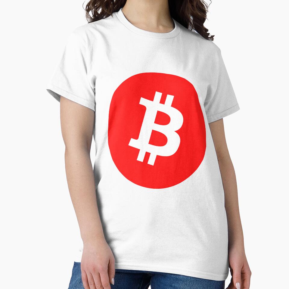 Bitcoin Official Logo (Red) Large Crypto Long Sleeve T-Shirt by Rainwater Merch