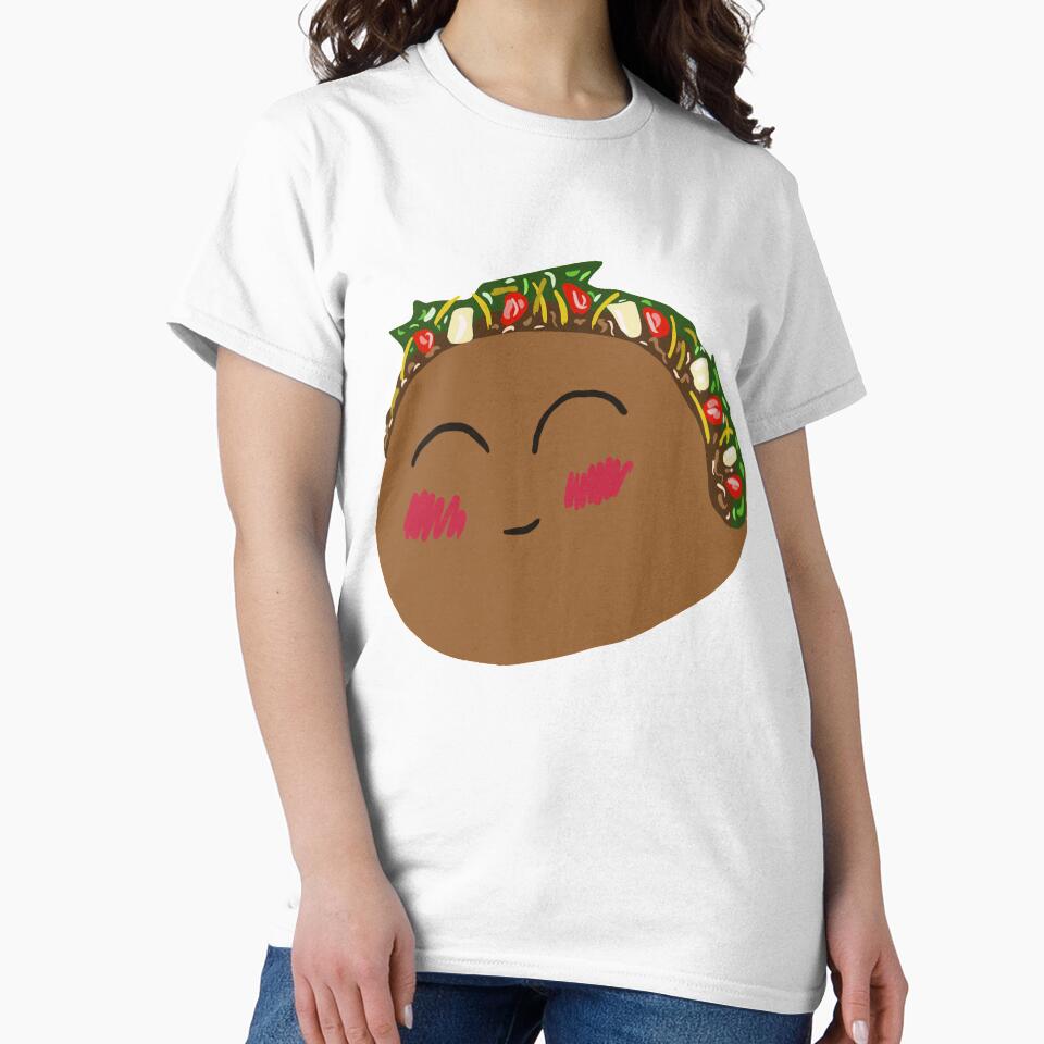 cute taco redbubble sticker by sarina G