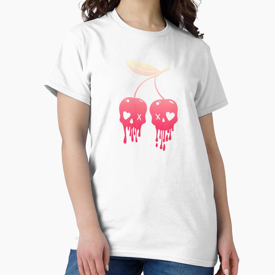 Cherries Skull Pastel Goth by Fran Fryberg