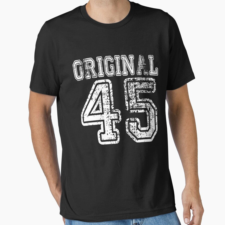 Original 45 1945 2045 T-shirt Birthday Gift Age Year Old Boy Girl Cute Funny Man Woman Jersey Style by arcadetoystore