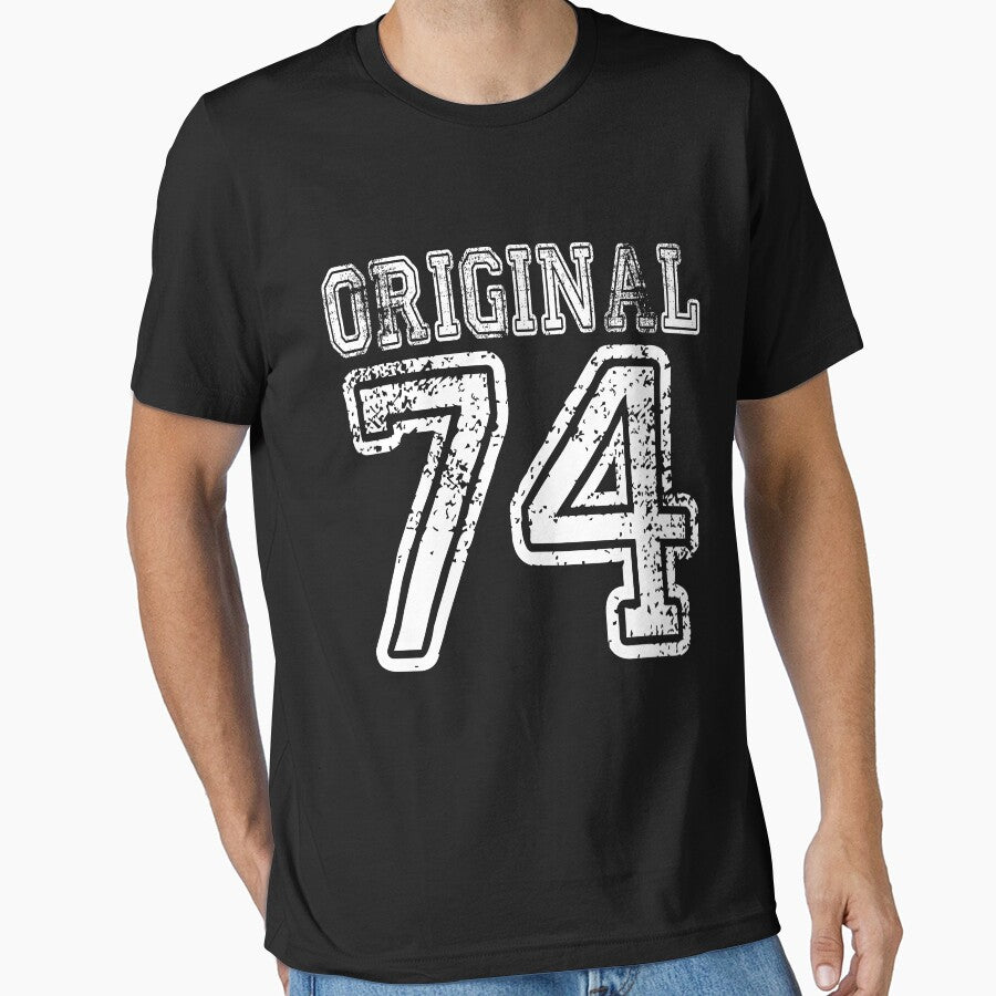 Original 74 2074 1974 T-shirt Birthday Gift Age Year Old Boy Girl Cute Funny Man Woman Jersey Style by arcadetoystore