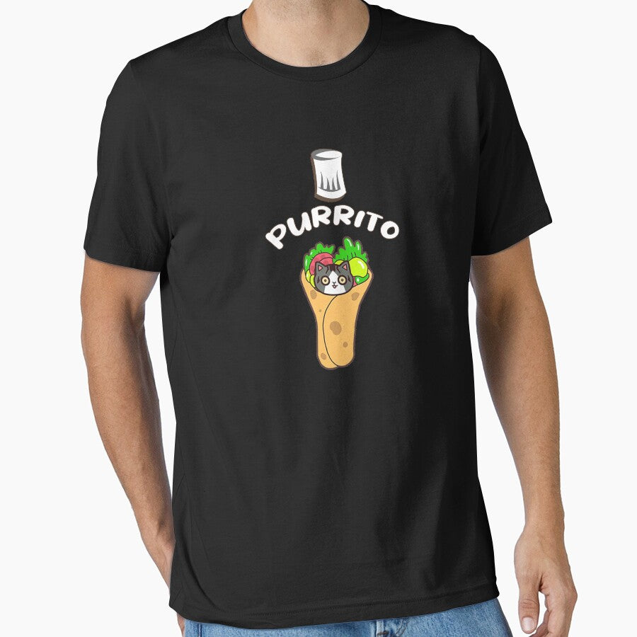 Purrito Chef Food Slim Fit T-shirt by Dogs Geeky⭐⭐⭐⭐⭐