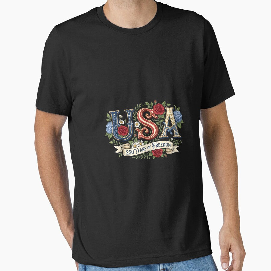 250th Anniversary USA Floral Women Patriotic 4th of July Long Sleeve by FrankIsabel