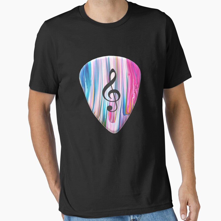 Bass Player Guitar Pick Slim Fit T-Shirt by MOUKI96