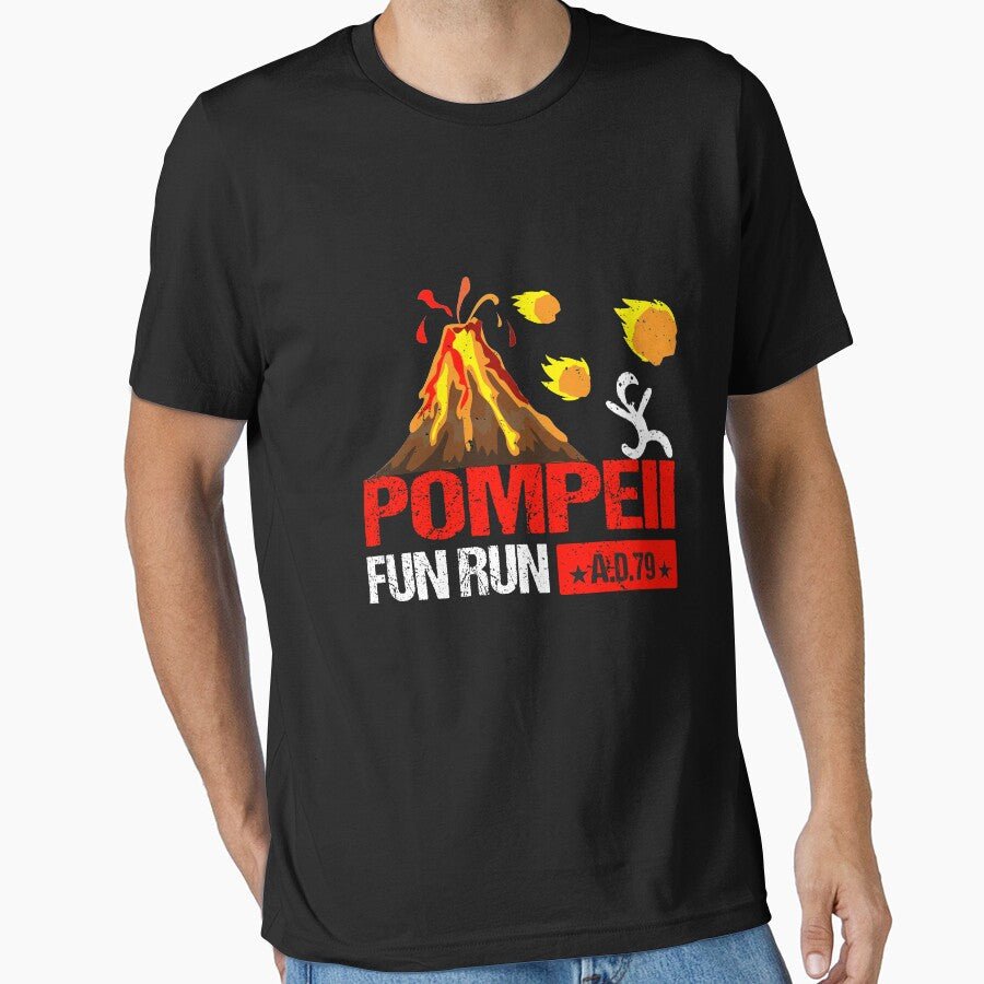 Pompeii Fun Run 79 AD Retro Vintage T-Shirt by thuba257