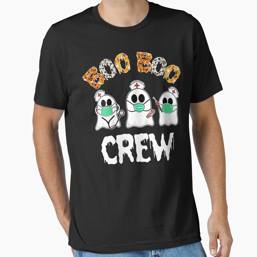 Womens Boo Boo Crew Nurse Funny Halloween Fun Gift V-Neck by DianaStudio